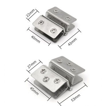 Bisagras de puerta de armario de vidrio B-43x40